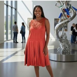 💝NWT The Clothing Company Sleeveless Orange Midi Dress